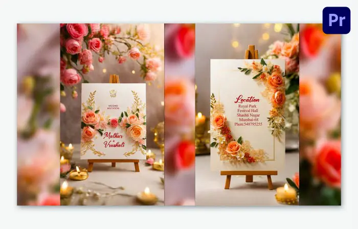 Floral Hindu Wedding Invitation 3D Instagram Story